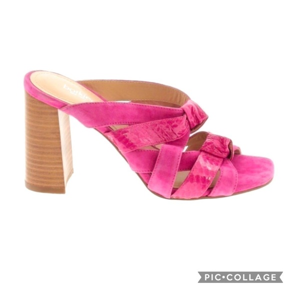 Authentic Botkier Leather Snake Print & Suede Mule